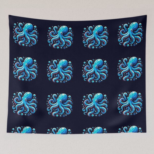 Item preview, Pulpo azul  designed and sold by Bit Canvas.