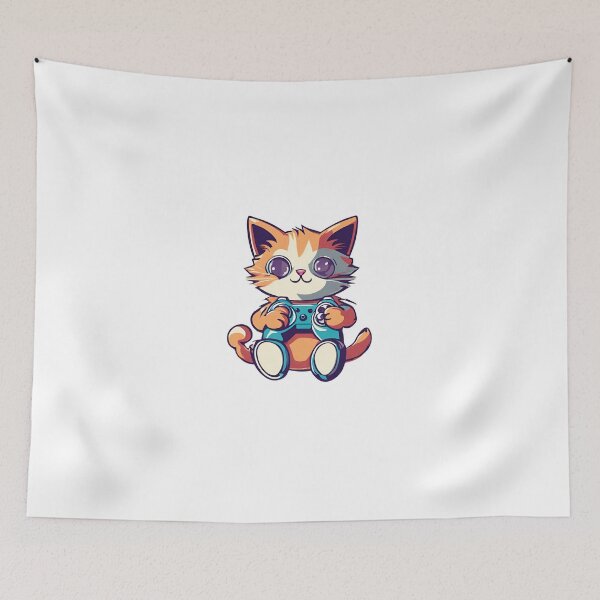 Item preview, Gamer Cat Playing Video Games designed and sold by Majestic Paws.