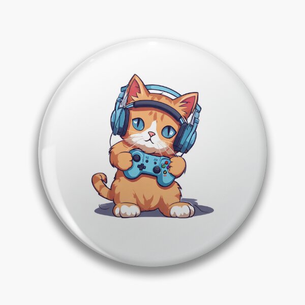 Artikelvorschau, Gamer-Katze, die Videospiele spielt entworfen und verkauft von Majestic Paws.