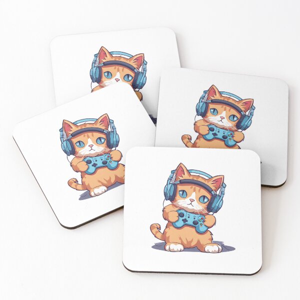Item preview, Gamer Cat Playing Video Games designed and sold by Majestic Paws.