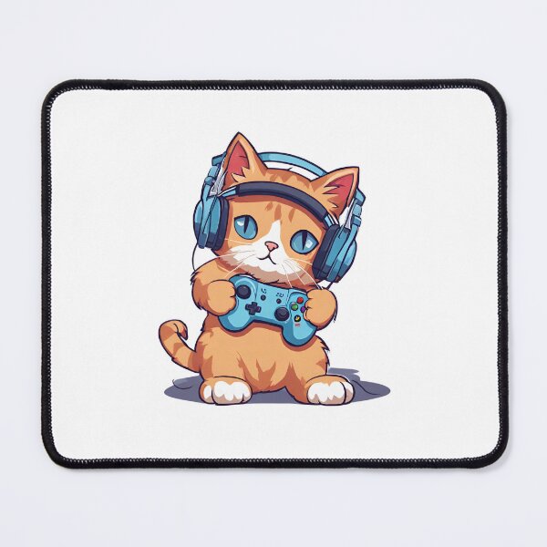 Item preview, Gamer Cat Playing Video Games designed and sold by Majestic Paws.