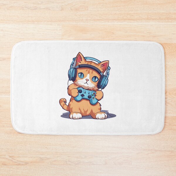 Item preview, Gamer Cat Playing Video Games designed and sold by Majestic Paws.