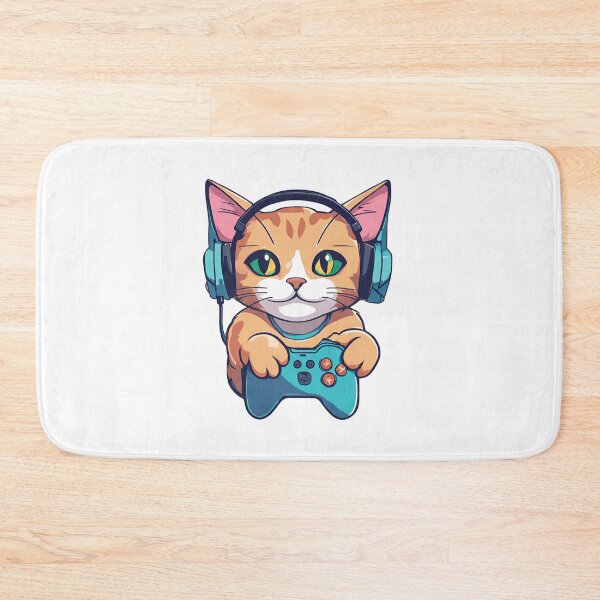 Item preview, Gamer Cat Playing Video Games designed and sold by Majestic Paws.