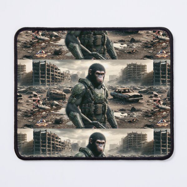 Item preview, Survivor of the Future: The Battle-Ready Humanoid Monkey in a Post-Apocalyptic Wasteland designed and sold by SurrealCreator.