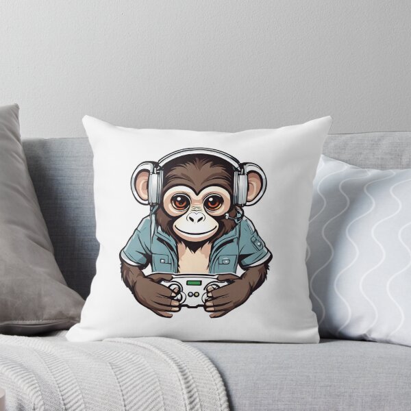 Item preview, Gamer Monkey Playing Video Games designed and sold by Majestic Paws.