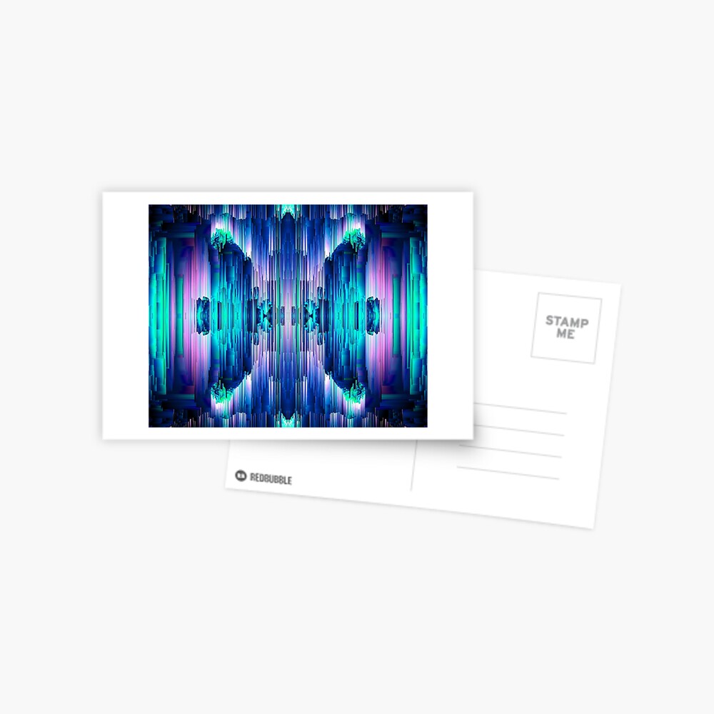 Cavernous Glitch - Abstract Pixel Art Postcard