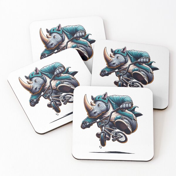 Item preview, Rhinoceros on Bicycle BMX Rhinoceros on Bike designed and sold by Bomba Visual.
