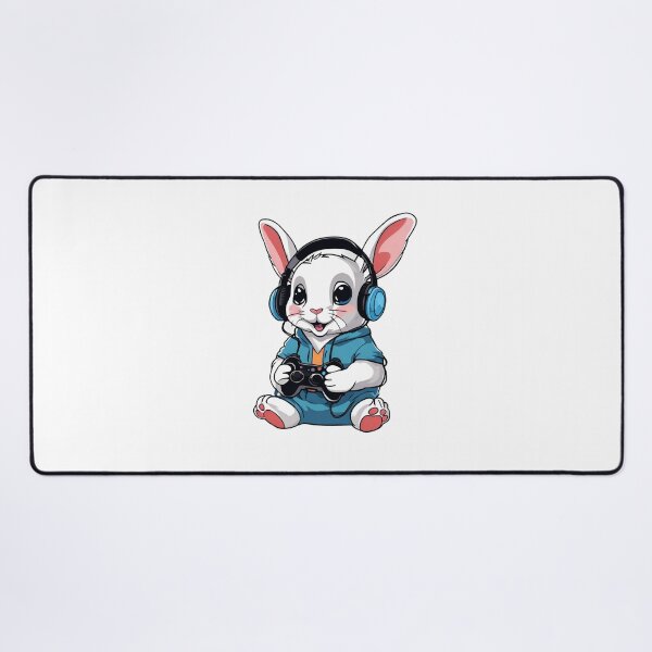 Item preview, Gamer Rabbit Playing Video Games designed and sold by Majestic Paws.