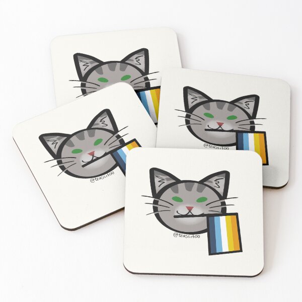 Item preview, Cat with aroace pride flag designed and sold by Teassitoo.