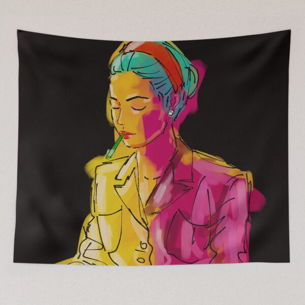 Item preview, Simone de Beauvoir black background designed and sold by KennyLucky.