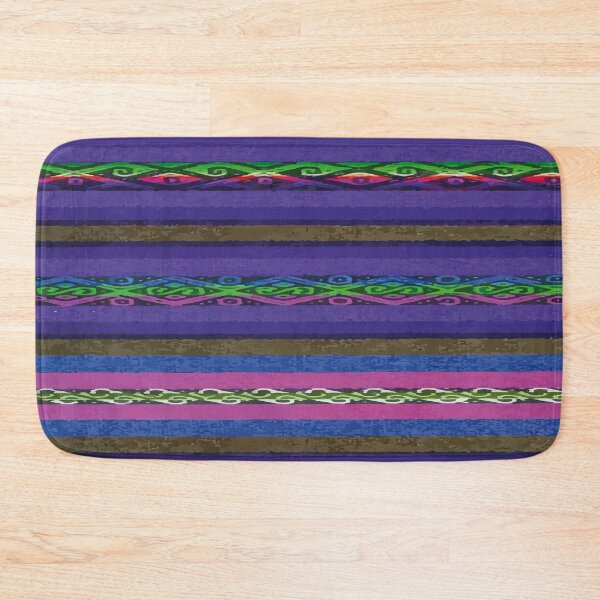 Item preview, Vibrant color mexican folk art blanket royal blue embroidery poncho fabric  designed and sold by T-Mex.