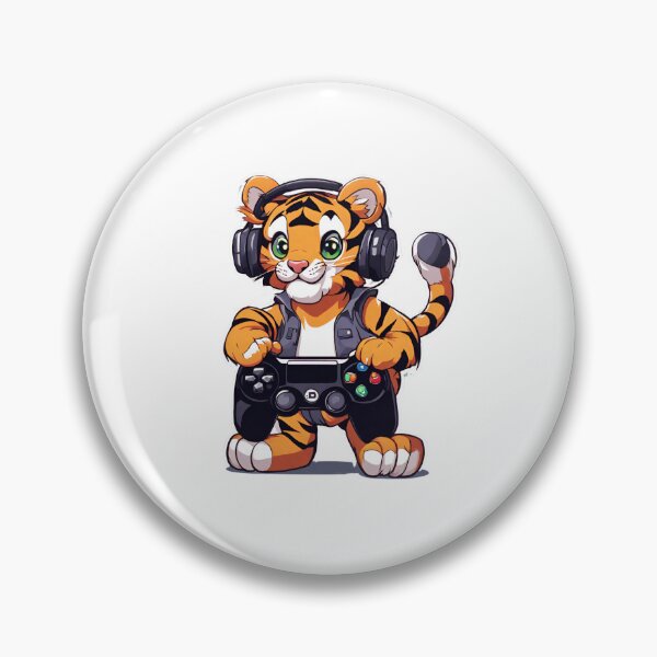 Item preview, Gamer Tiger Playing Video Games designed and sold by Majestic Paws.