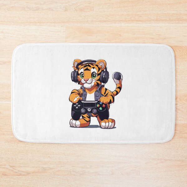 Item preview, Gamer Tiger Playing Video Games designed and sold by Majestic Paws.