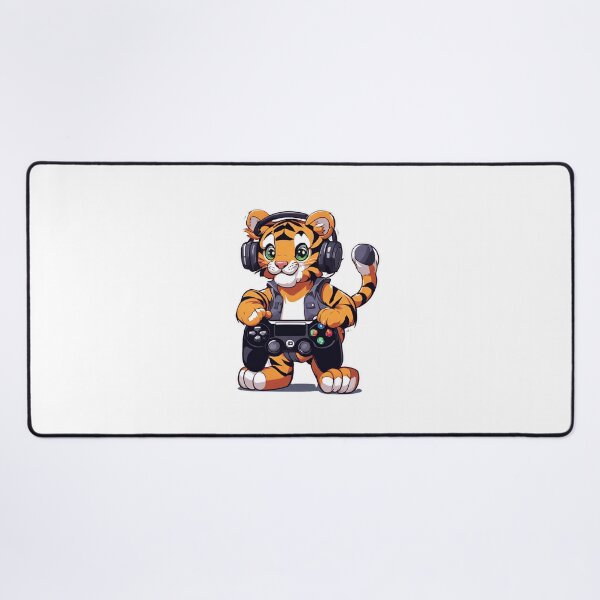 Item preview, Gamer Tiger Playing Video Games designed and sold by Majestic Paws.