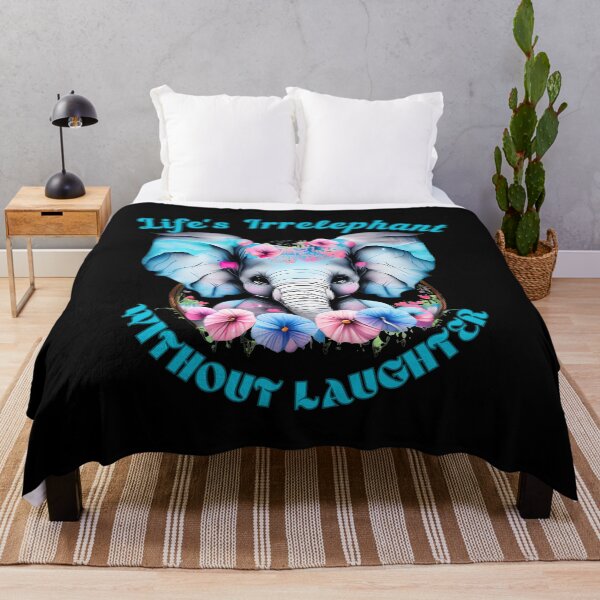 Item preview, Life's Irrelephant Without Laughter. colorful elephant designed and sold by ElephantVibes.