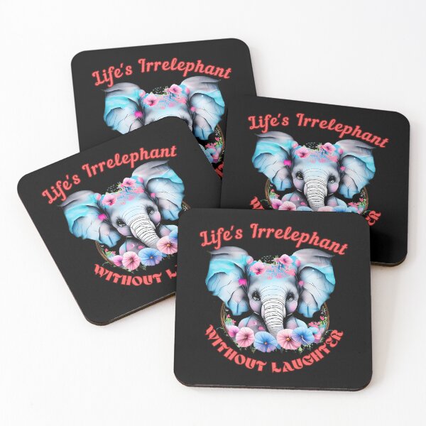 Item preview, Life's Irrelephant Without Laughter. elephant head designed and sold by ElephantVibes.