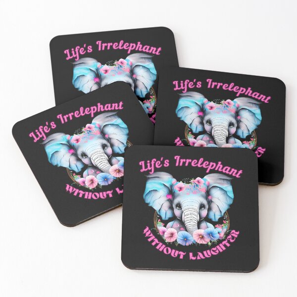 Item preview, Life's Irrelephant Without Laughter. elephant face designed and sold by ElephantVibes.
