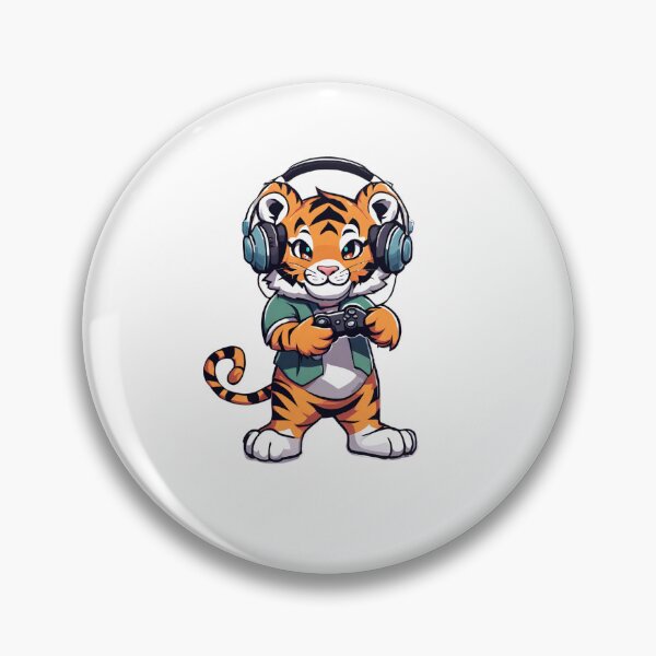 Item preview, Gamer Tiger Playing Video Games designed and sold by Majestic Paws.