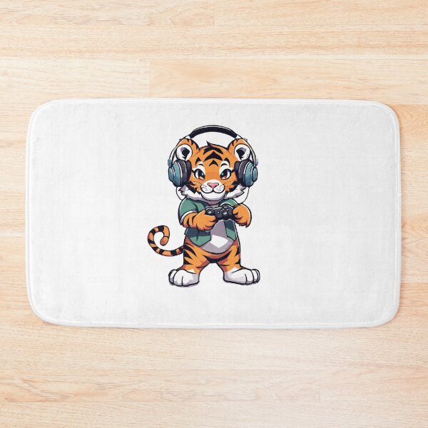 Item preview, Gamer Tiger Playing Video Games designed and sold by Majestic Paws.