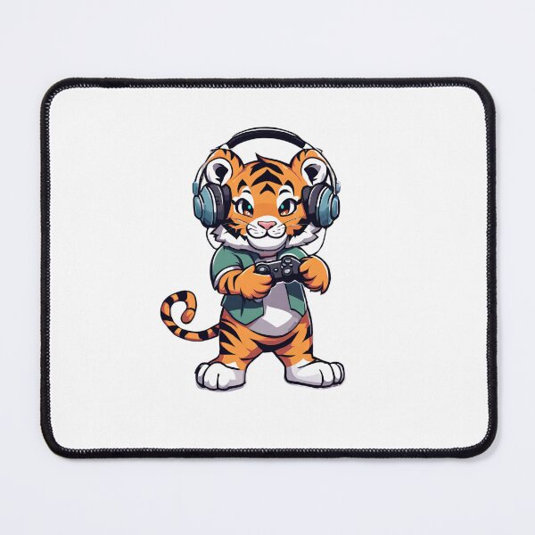 Item preview, Gamer Tiger Playing Video Games designed and sold by Majestic Paws.