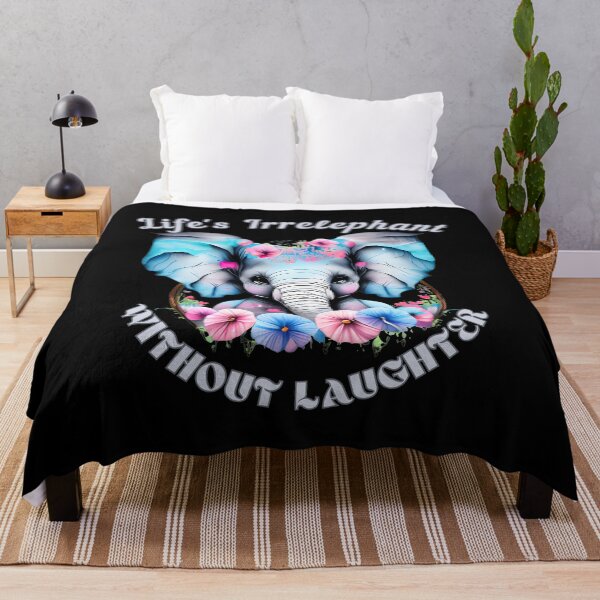 Item preview, Life's Irrelephant Without Laughter. surreal elephant designed and sold by ElephantVibes.
