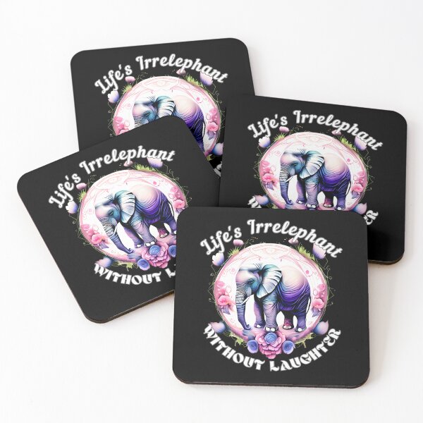 Item preview, Life's Irrelephant Without Laughter. watercolor elephant designed and sold by ElephantVibes.