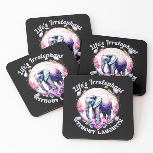 Item preview, Life's Irrelephant Without Laughter Flower elephant designed and sold by ElephantVibes.