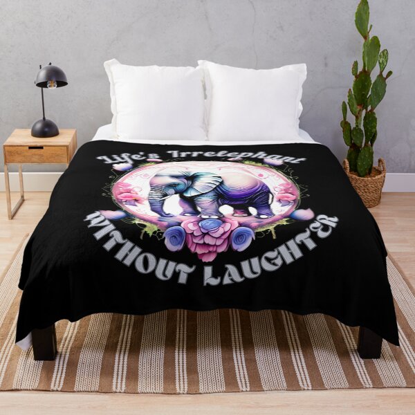 Item preview, Life's Irrelephant Without Laughter Flower elephant designed and sold by ElephantVibes.