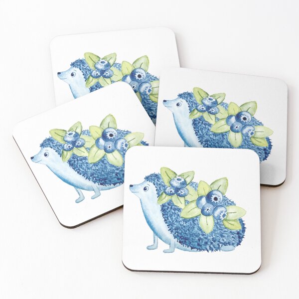 Artikelvorschau, Blaubeer-Igel-Aquarellmalerei entworfen und verkauft von Hannah Smolensky.