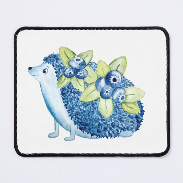 Item preview, Blueberry Hedgehog Watercolor Painting designed and sold by Hannah Smolensky.