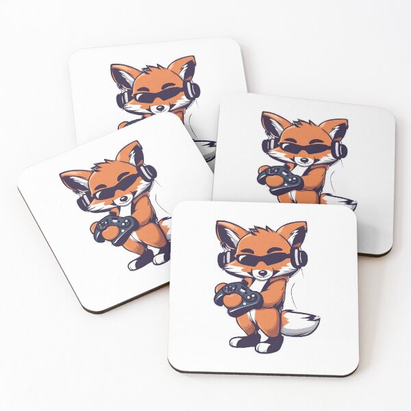 Item preview, Gamer Fox Playing Video Games designed and sold by Majestic Paws.
