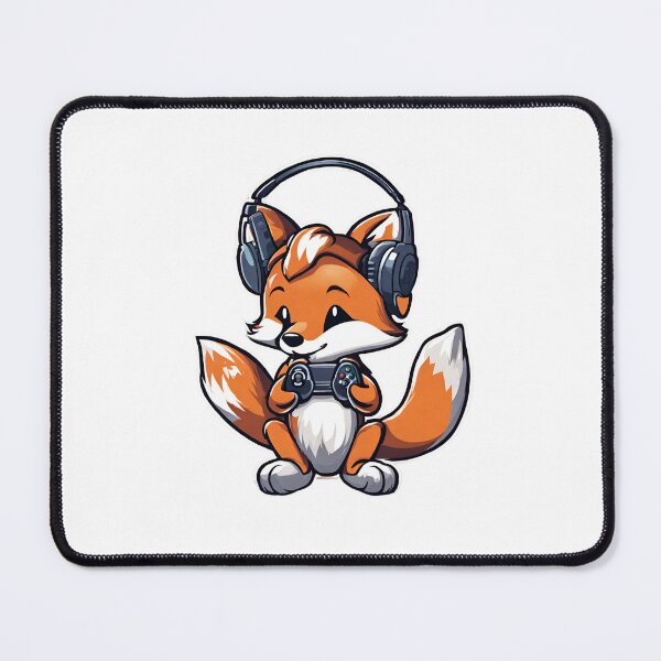 Item preview, Gamer Fox Playing Video Games designed and sold by Majestic Paws.