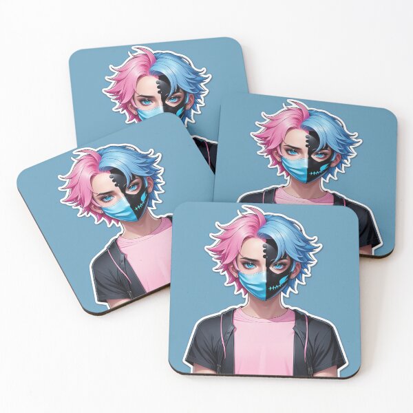 Item preview, Shadow Blossom: Pink and Blue Guardian" - gregory 657 design. designed and sold by Eandbeyond.