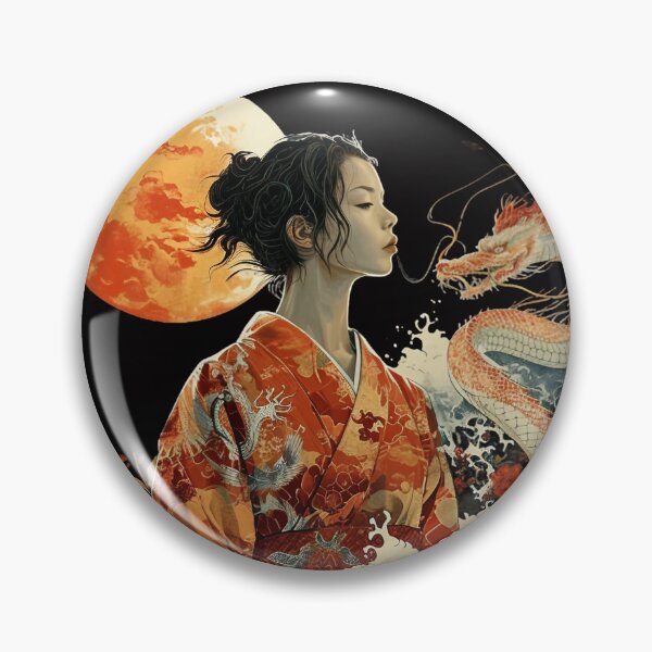 Item preview, Woman with Japanese Dragon designed and sold by Obsidian Ink by Wilshire.