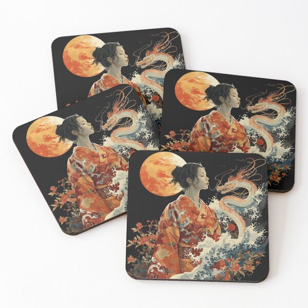 Item preview, Woman with Japanese Dragon designed and sold by Obsidian Ink by Wilshire.