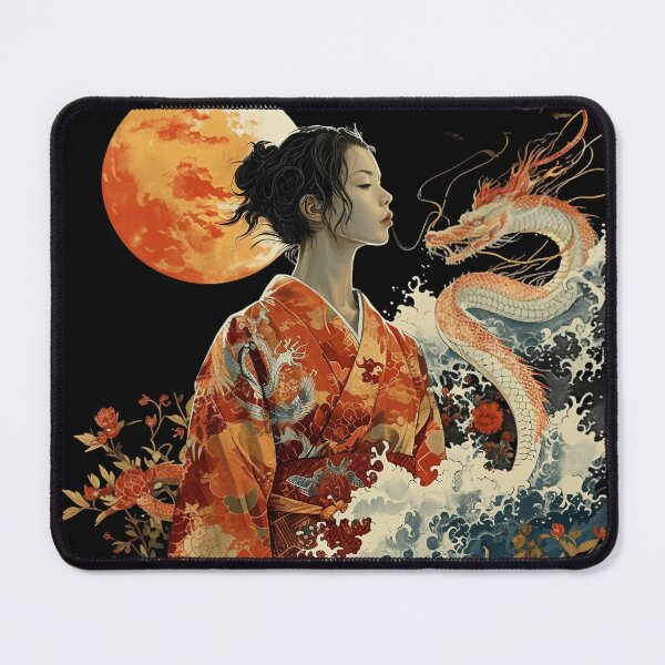 Item preview, Woman with Japanese Dragon designed and sold by Obsidian Ink by Wilshire.