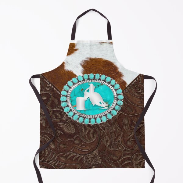 Item preview, Turquoise & Silver Barrel Racer on Stitched Leather and Cowhide  designed and sold by whds.