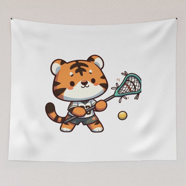 Item preview, Tiger Playing Lacrosse designed and sold by LemuellTrends.