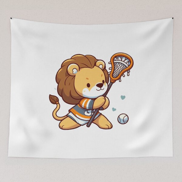 Item preview, Lion Playing Lacrosse designed and sold by LemuellTrends.