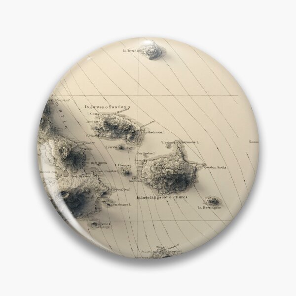 Item preview, 1883 Galapagos, Ecuador, Shaded Relief Map 3D digitally-rendered designed and sold by ThinkAboutMaps.