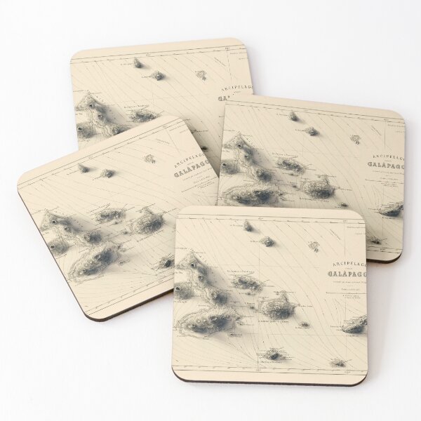 Item preview, 1883 Galapagos, Ecuador, Shaded Relief Map 3D digitally-rendered designed and sold by ThinkAboutMaps.