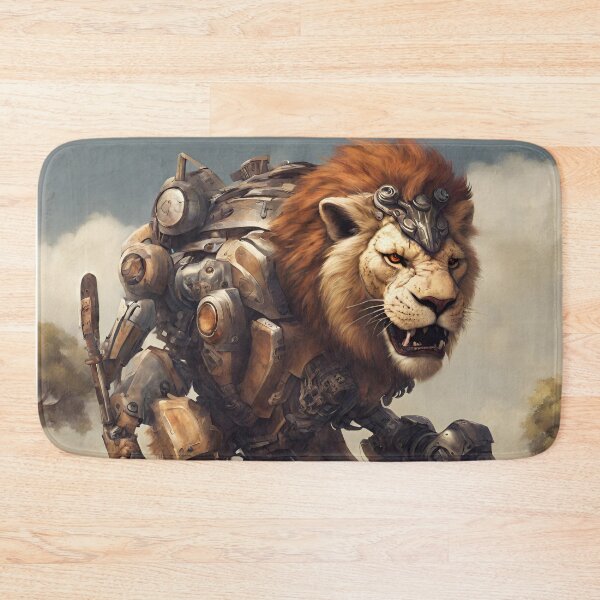 Item preview, Fantasy futuristic lion in nature (silvergoldvisionary) designed and sold by SGVisionary.