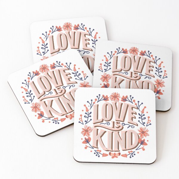 Item preview, Scandinavian Love: Minimalist Typography with Floral Accents - Love is Kind designed and sold by HahaHandlesHub.
