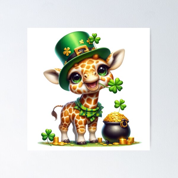 Item preview, Cute St Patrick day giraffe! designed and sold by fribabywonder.