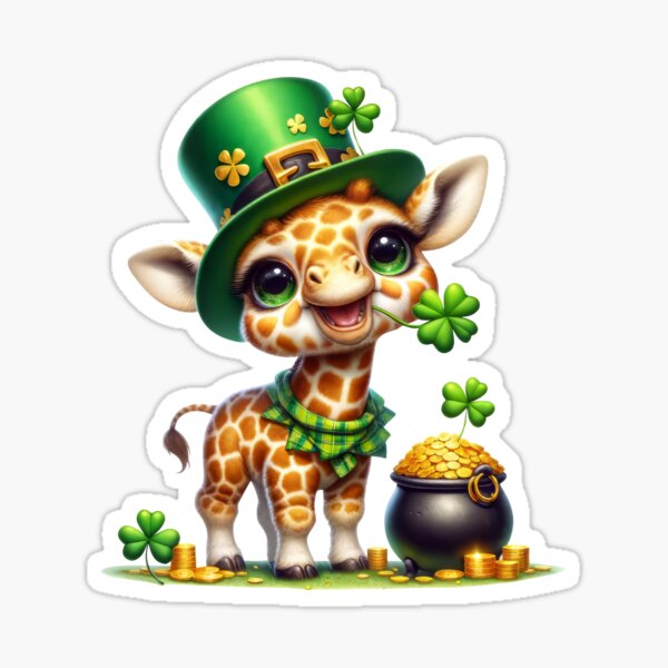 Item preview, Cute St Patrick day giraffe! designed and sold by fribabywonder.