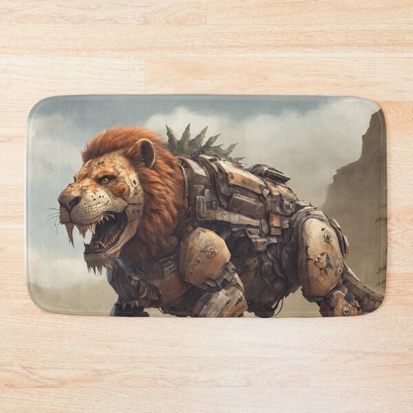 Item preview, Fantasy futuristic lion in nature (silvergoldvisionary) designed and sold by SGVisionary.