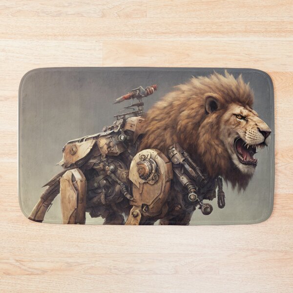 Item preview, Fantasy futuristic lion in nature (silvergoldvisionary) designed and sold by SGVisionary.