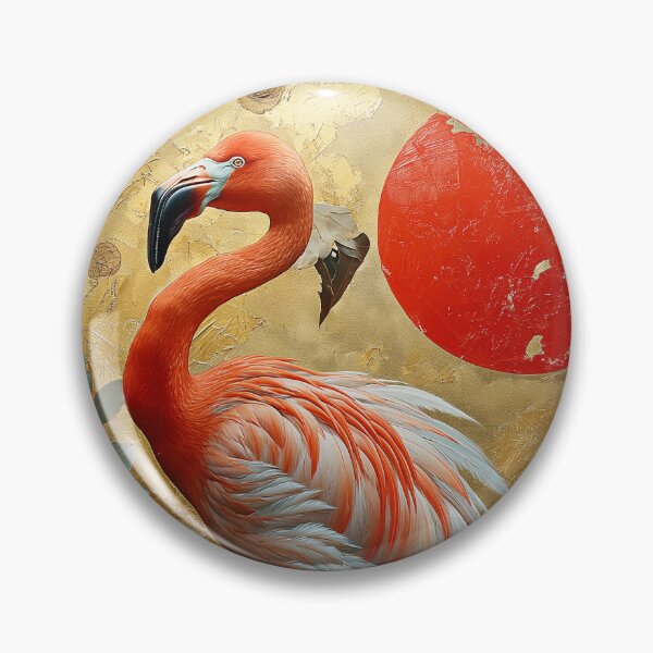 Item preview, Flamingo standing in turquoise water with a red sun designed and sold by Rockwpapart.