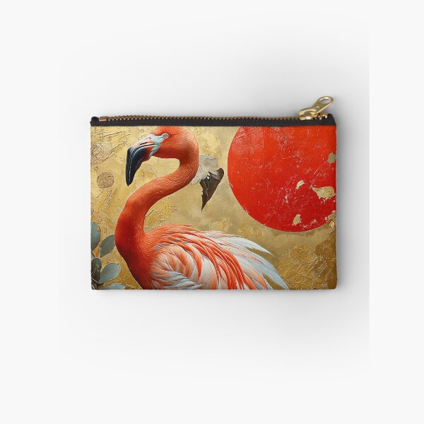 Item preview, Flamingo standing in turquoise water with a red sun designed and sold by Rockwpapart.