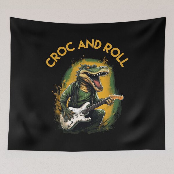 Item preview, Croc and Roll Crocodile Playing Electric Guitar designed and sold by Gsallicat.